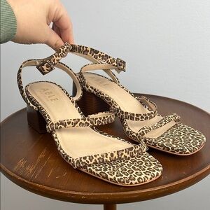 ABLE Scilia size 9.5 women’s strappy animal print block heel sandal